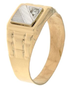 Anello Uomo Oro Giallo Bianco GL100820