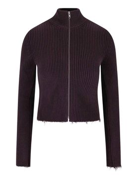 Cardigan zip a coste