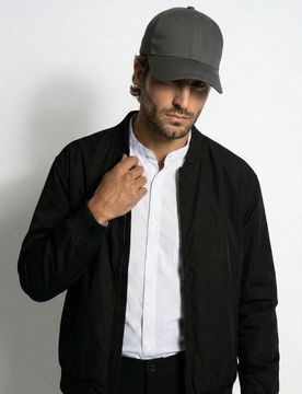 Cappello con visiera - grigio medio
