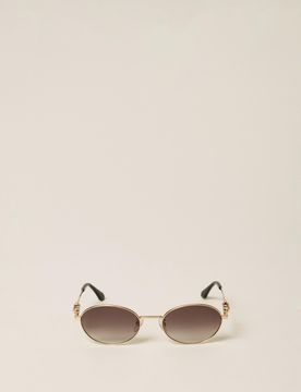 Lunettes de soleil ovales en métal