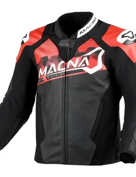 Giubbotto Moto Blitz Nero / Rosso taglia 54 - Macna - FashionsVida