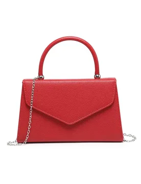 Women's Top Handle Pu Clutch Bag in Red - Red - Size: One Size - JFY - FashionsVida