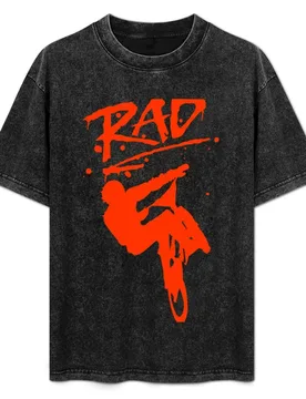 RAD Red BMX Bike Graffiti - 80s Movie Radical T-Shirt Vintage Print Crew Neck Tee - Aliexpress - FashionsVida