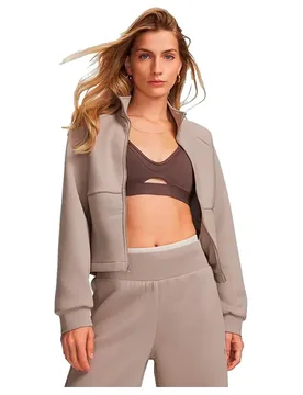 Sweat-shirt à Zip Unstoppable Fleece Rib Trd Brown / Timberwolf Taupe S - Under armour - FashionsVida