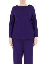 Maglia scollo barchetta VIOLA S