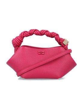 Mini Bou Grained Handbag with Braided Handle, Metallic Butterfly Logo & Dice Charm