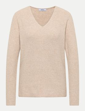 Pullover Rippstruktur Beige XXL