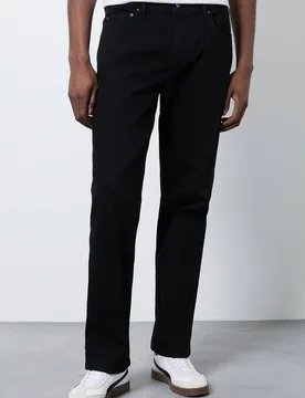 Men's Black Stretch Regular Straight Fit Jeans Size: 32S - Black - Size: 32S - Burton - FashionsVida