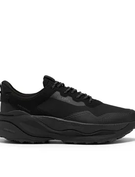 Men's Pace Trail Go Waterproof Black/Black Trainers, Walking in Black Size: 8-Standard Fit - Black - Size: 8-Standard Fit - Clarks - FashionsVida