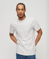 Superdry Herren Workwear T-shirt mit Geprägter Grafik Hellgrau - Größe: XL