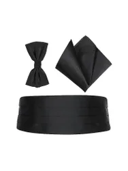 Set Kummerbund, Fliege und Stecktuch schwarz herren