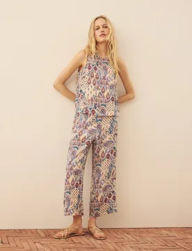 Pantalón de mujer fluido estampado - Southern Cotton - FashionsVida