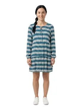 Robe Courte à Manches Longues Jess Raku Blue M