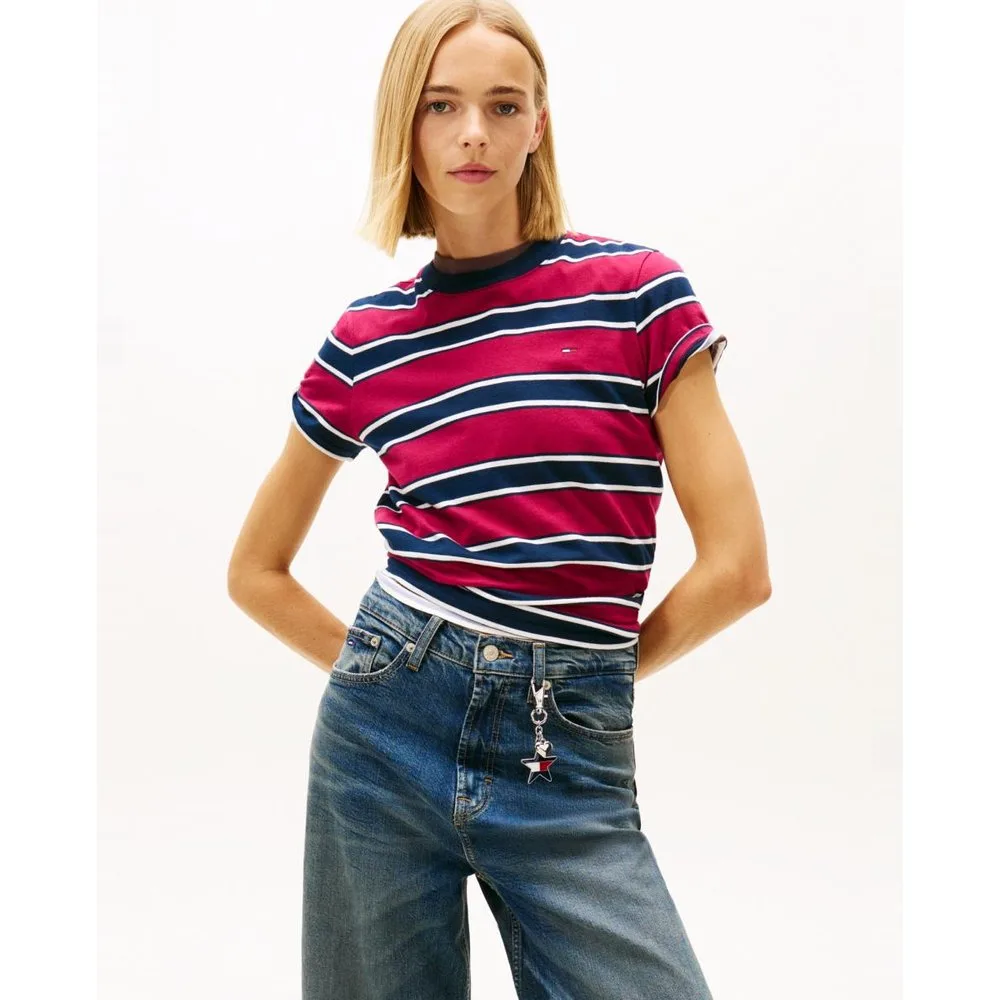Camiseta de mujer regular fit de rayas - Tommy Jeans - FashionsVida