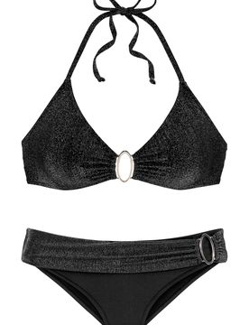 JETTE Bikini negro / plata