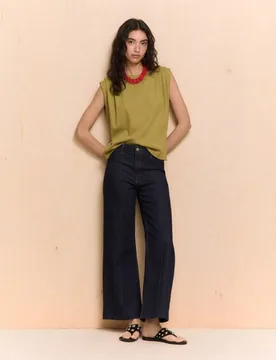 Camiseta confort de mujer con pliegues en los hombros - Easy Wear - FashionsVida