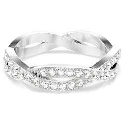 Anello Infinity, Taglio Round, Bianco, Placcato rodio 52