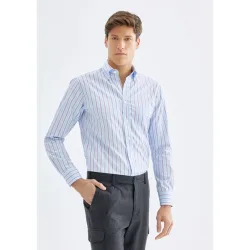 Camisa de hombre casual manga larga rayas