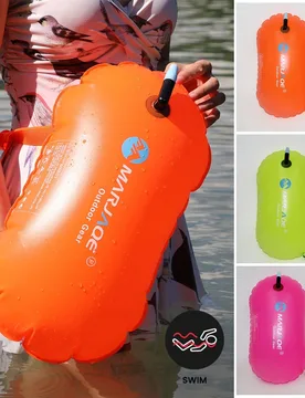 Boya de natación para exteriores, boca de aire grande de fácil inflado, grueso PVC con cinturón de cintura, flotador de descanso acuático de alta - Shein - FashionsVida