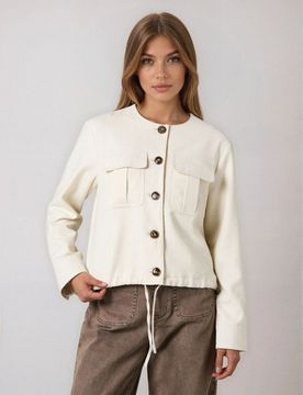 Giacca bomber con viscosa e lino - nude
