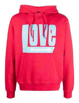 Felpa con cappuccio con stampa del logo Love
