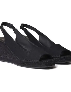 Sandali Con Zeppa In Esparto Fiore Black EU 36