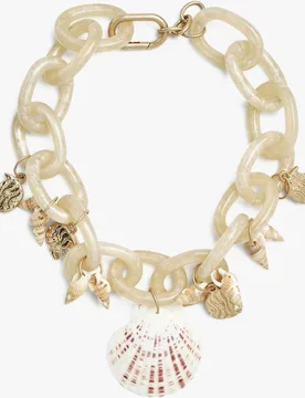 Collar corto de eslabones con abalorios marinos - Parfois - FashionsVida