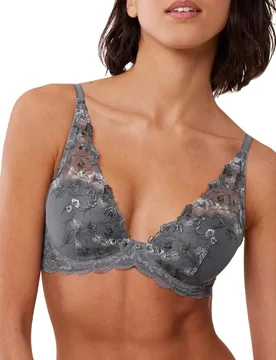 Womens Sensual Spotlight High Apex Bra - Grey Polyamide - Size 40d - Triumph - FashionsVida