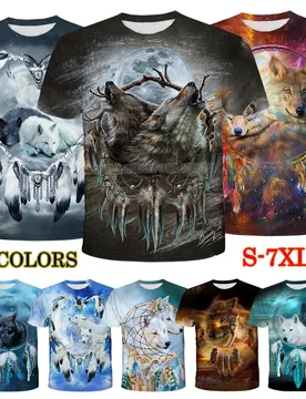 D Wolf Fashion Printed T-Shirts for Men/women Personality Cool Printing Tee Shirt Unisex Short SleeveT-shirt Plus Size S-7XL - Aliexpress - FashionsVida