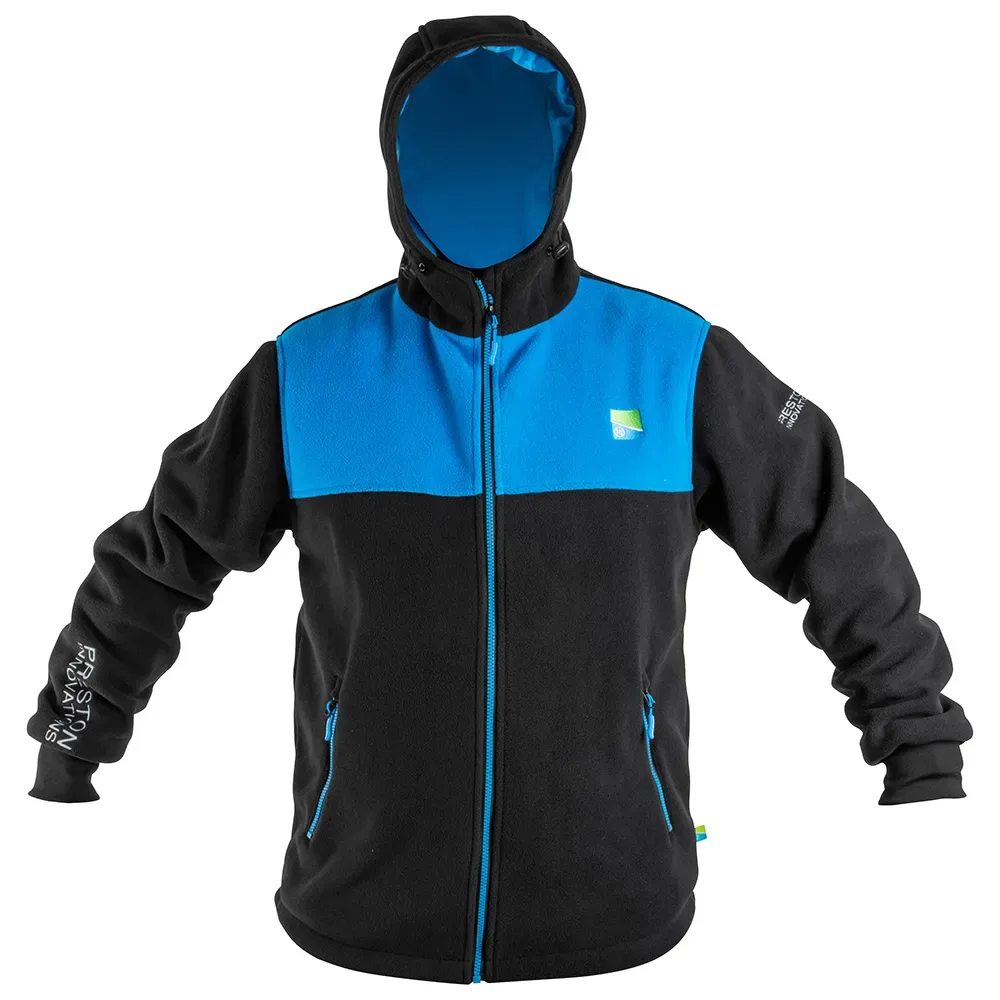 Windproof Fleece Jacket Black / Blue 4XL Men - Preston Innovations - FashionsVida