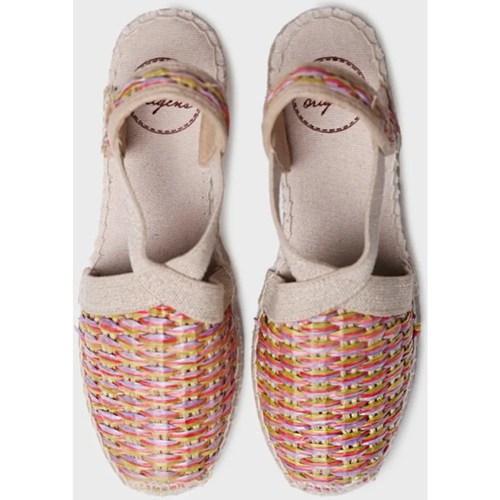 Alpargatas de cuña de mujer de rafia con elásticos - Toni Pons - FashionsVida