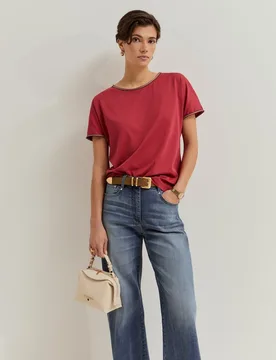Camiseta de mujer en algodón - Lion of Porches - FashionsVida