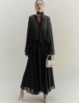 Para mujer. 2523116041200 Blusa de georgette Prisca (40), Granate, Viscosa, Manga larga