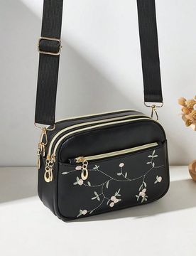 Bolso de hombro cruzado multicapa con estampado floral de moda para mujeres