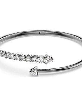 Bracciale rigido Sublima, Bianco, Placcato rutenio M