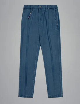 Paul & Shark - Pantalón chino de hombre en denim sin pliegues x-soft - PAUL & SHARK - FashionsVida
