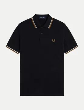 Poloshirt mit Doppelstreifen Schwarz L - Fred perry - FashionsVida