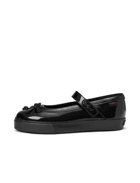 Kids' Patent Mary Jane Bow School Shoes (7 Small-12 Small) Black Female - Kickers - FashionsVida