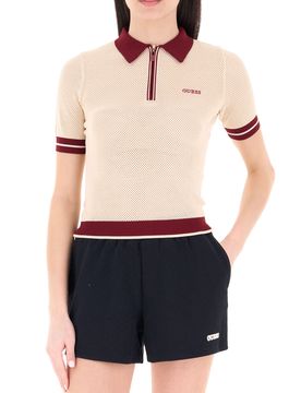 Guess Polo con zip SABBIA XS