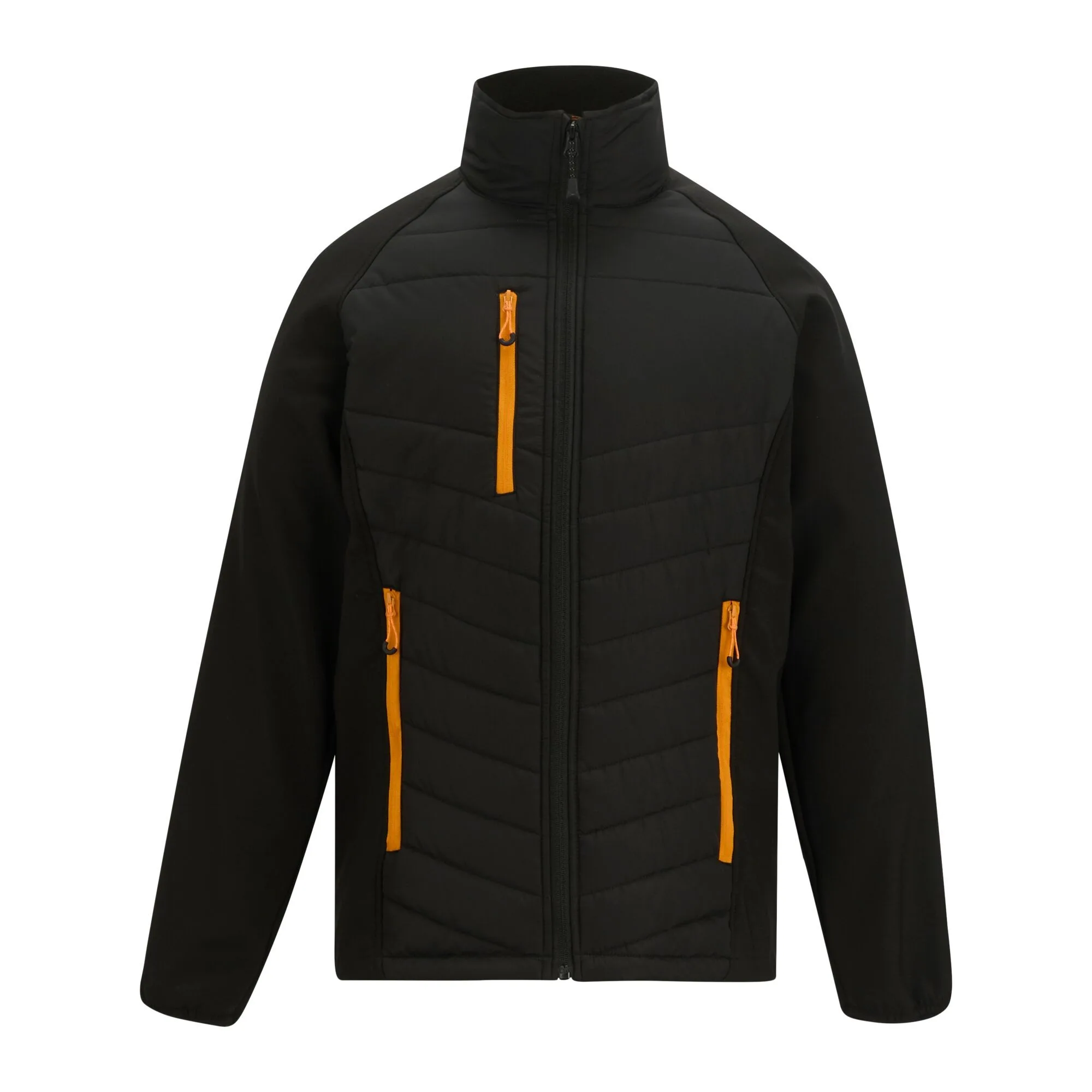 Mens Full Zip Padded Jacket (Black/orange Pop) - Size Medium - Regatta - FashionsVida