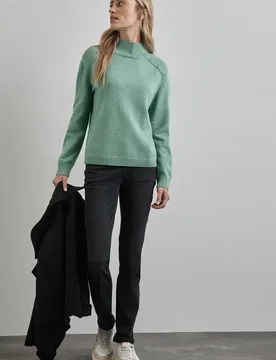 Pullover mit Knopfdetail female Grün - Street One - FashionsVida
