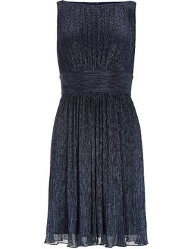 Plissiertes Metallickleid mit Taill female