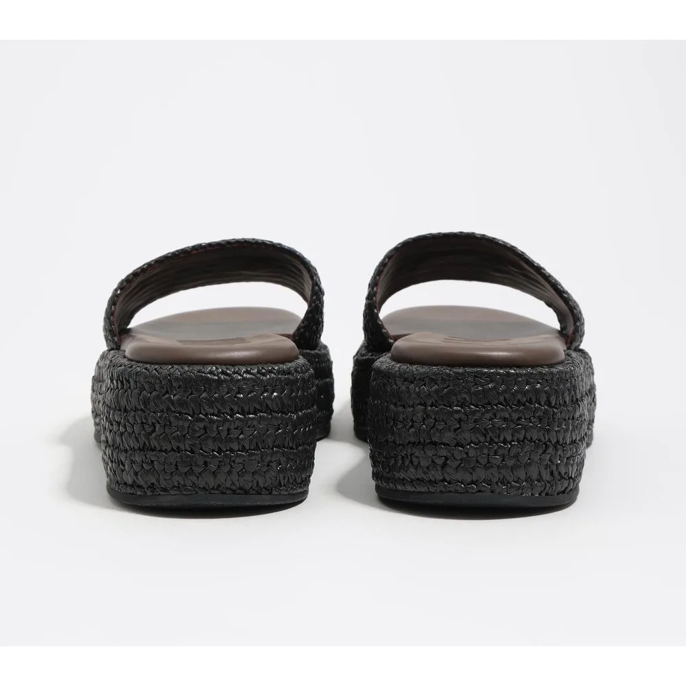 Sandalias de pala de mujer efecto rafia con logo - Bimba y Lola - FashionsVida