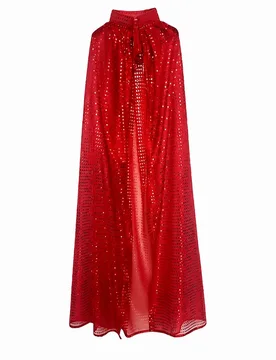 New Long Shiny Sequin Cape Vintage Stand Collar Halloween Cosplay Robe Lightweight Fantasy Shiny Cloak Party - Aliexpress - FashionsVida
