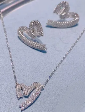Love ribbons, necklaces, earrings, fashionable, luxurious, sparkling wholesale, seamless hair replacement - Aliexpress - FashionsVida