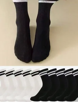 Par/3 Pares/5 Pares/10 Pares Paquete Múltiple de Calcetines de Mujer de unicolor hasta el Tobillo, de Algodón Transpirable, Suaves y Cómodos, Adecu - Shein - FashionsVida