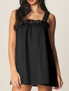 Camisón de encaje con adorno, camisón de satén, camisola, lencería, camiseta de dormir de verano, camiseta sin mangas, vestido de estar en casa