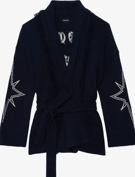 Zadig & Voltaire - Cárdigan de mujer con intarsia y mangas largas - Zadig & Voltaire - FashionsVida