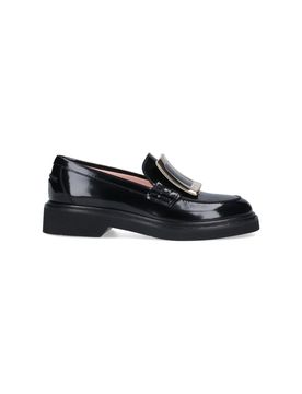 Women's Calf Leather Flap Flat Shoes