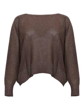 Maglia In Viscosa E Lurex Cioccolato
